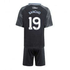Aston Villa Jadon Sancho #19 Bortedraktsett Barn 2025-26 Kortermet (+ korte bukser)